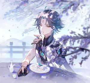 Xiao la Masa PFP — Genshin impact telefon Fundal