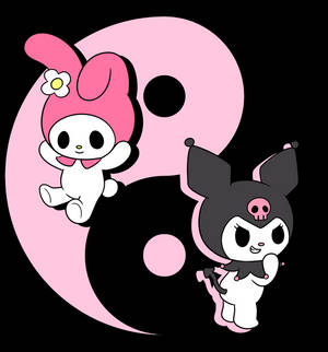Fond de ecran Yin Yang Kuromi și Melody — Oppo Find N Fundal