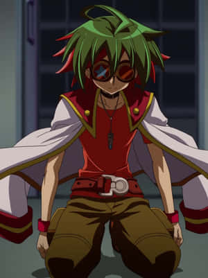 Yuya Sakaki încrezător, cu discul său de duel - Yu-Gi-Oh! ARC-V — Kindle Paperwhite Fundal