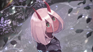 Tapet Zero Two anime PFP drăgut — Pfp anime drăguț Fundal