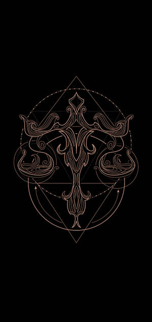 Fond de ecran Zodiac Balanță Linie Artistică — iPhone 15 Pro Max Fundal