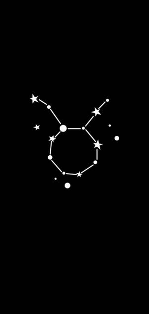 Fond de ecran Zodiac Taur Alb și Negru — iPhone 16 Pro Fundal