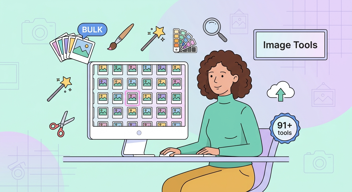Multe instrumente, ilustrație de procesare în masă a imaginilor